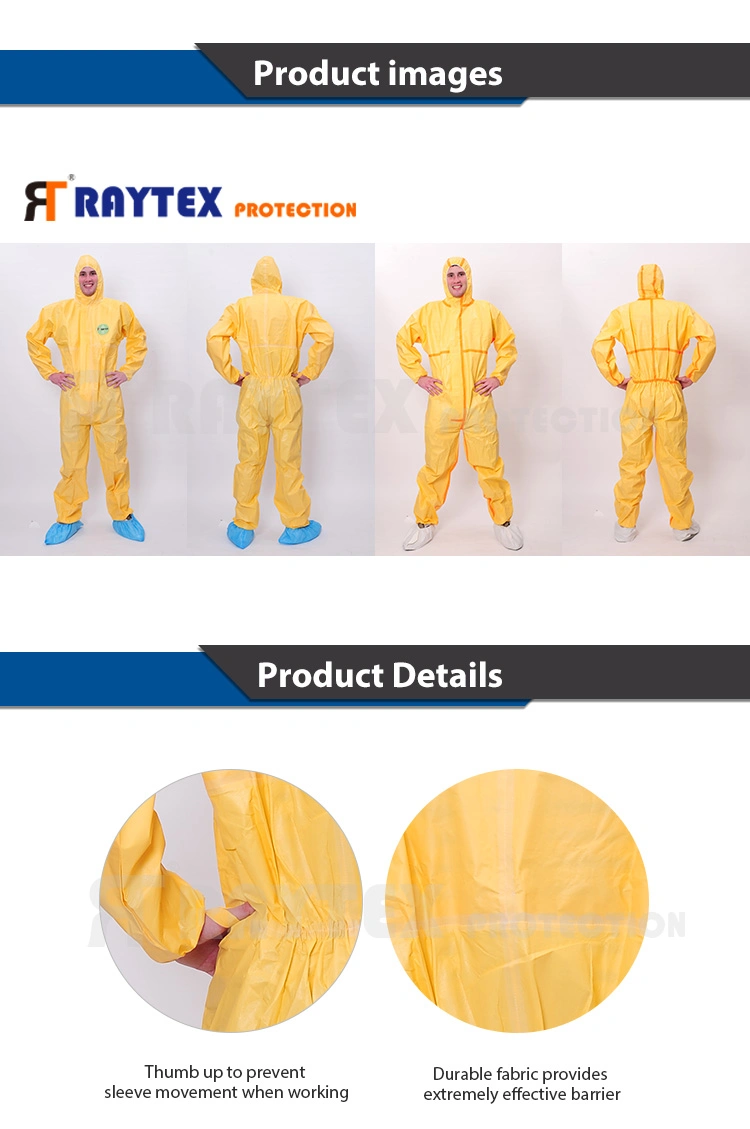 Disposable Coverall Protective Suit with White Polypropylene Nonwoven Fabric Waterproof Safety Non Woven SMS Microporous Protection PPE Suit