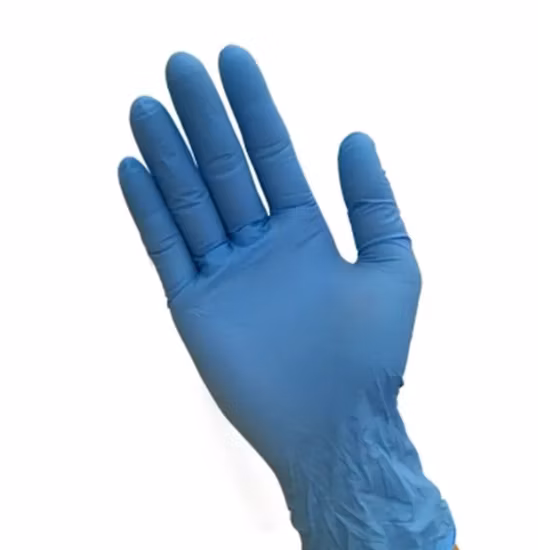 Gants en nitrile jetables bleus Gants d'examen en nitrile de qualité industrielle avec poudre ou sans poudre