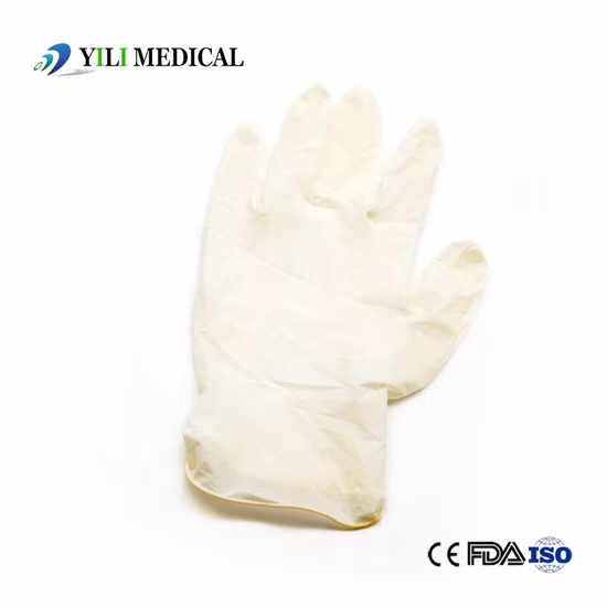 Gant en latex pour examen médical sans poudre jetable, gants de sécurité pour la vente en gros en Chine